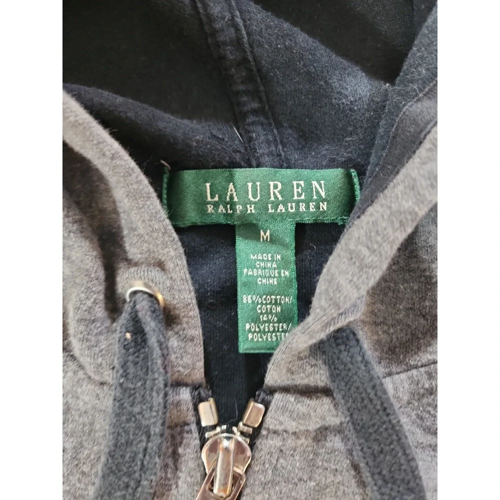 Lauren Ralph Lauren Jacket Womens Sz Medium Black Full Zip Utility Cargo Pockets